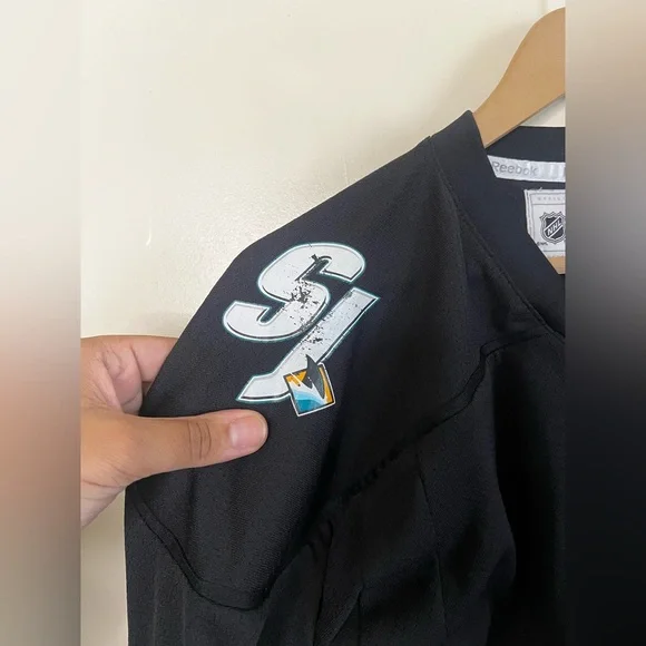 Vintage Reebok San Jose Sharks NHL Hockey Jersey Size Youth L / XL *FLAWS* - Picture 3 of 9